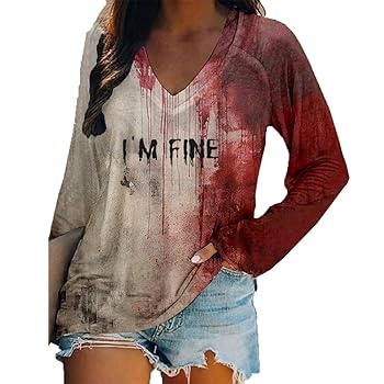 Amazon.com: I'm Fine Bloody Shirt T Shirt Tank Top